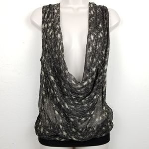 Maggie Ward 100% Silk Tank Plunge Neck Sz M